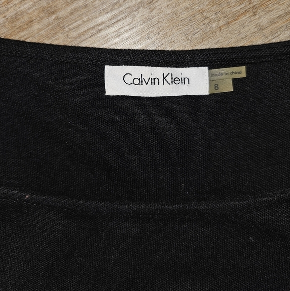 CK Casual Every Day Black and White 100% Cotton Tank Dress Fit & Flare Size 8 - Picture 10 of 12